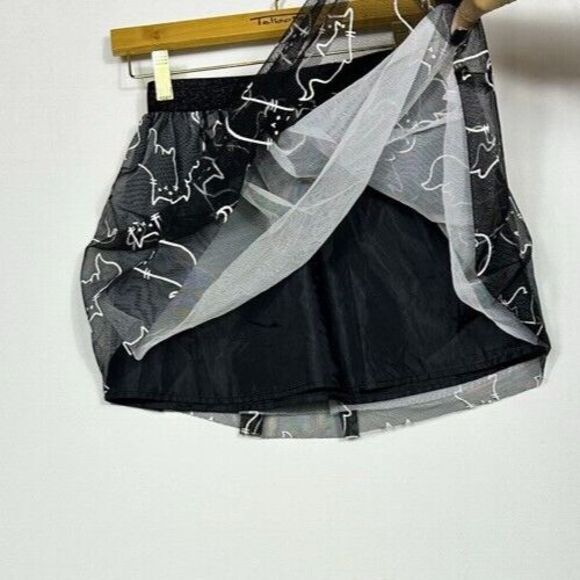 Cat & Jack Girls Black Tutu Skirt Medium 7/8 Sparkle Cats Tulle Sparkle stretch - Picture 4 of 7